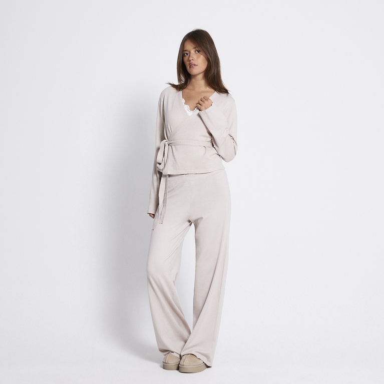 Knit wrap cardigan "Jolanda" Light Beige